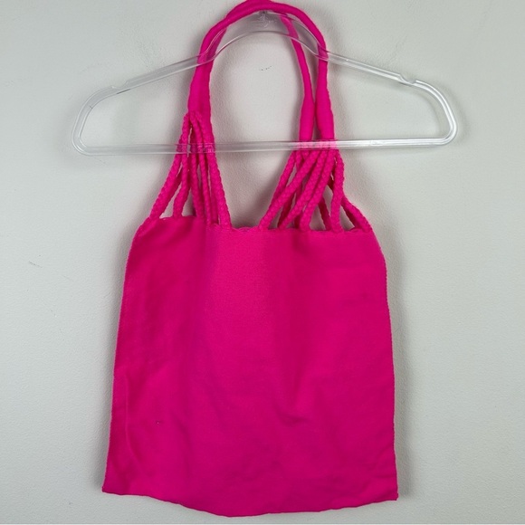 Embroidered Hammock floral hot pink tote bag - Picture 7 of 8